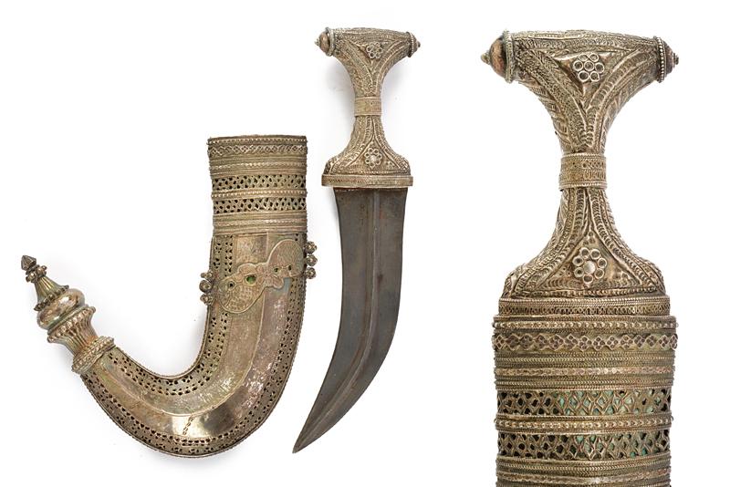 Jambiya con fornimenti in argento