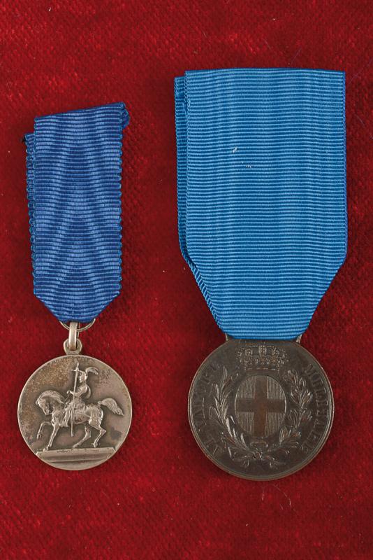 Medaglia di bronzo al Valor Militare e medaglia d'argento Scuola di Guerra