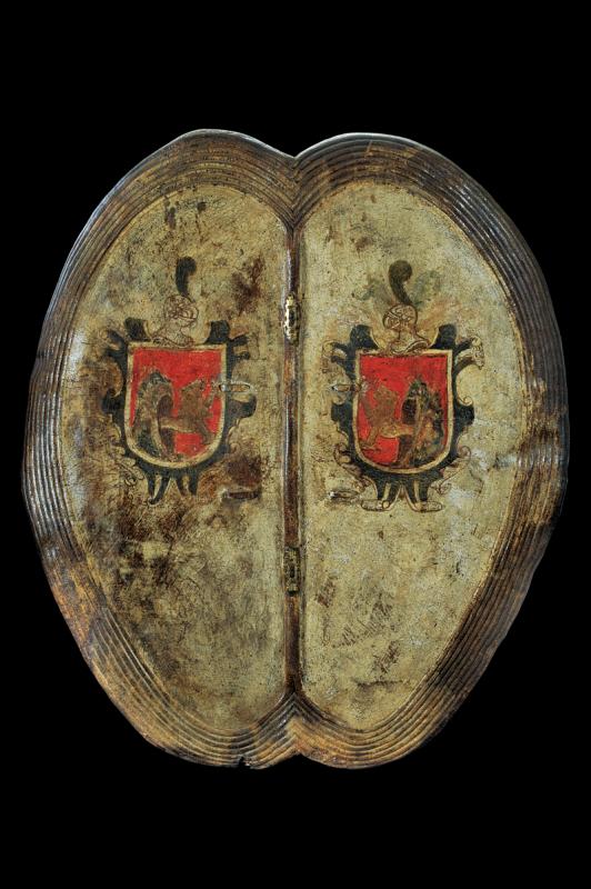 Eccezionale scudo blasonato dell'epoca di Filippo II per combattimenti a cavallo