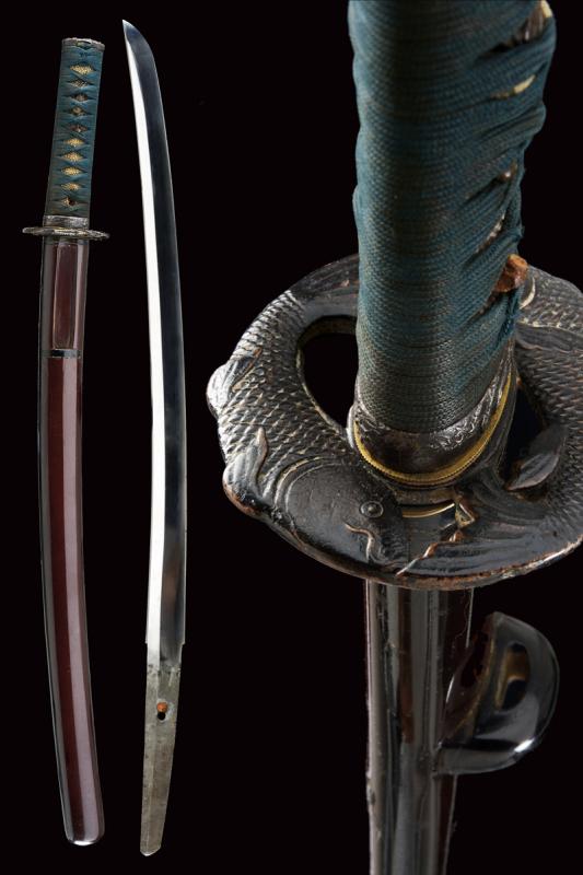 Wakizashi in bel koshirae antico, mei: Kanemune
