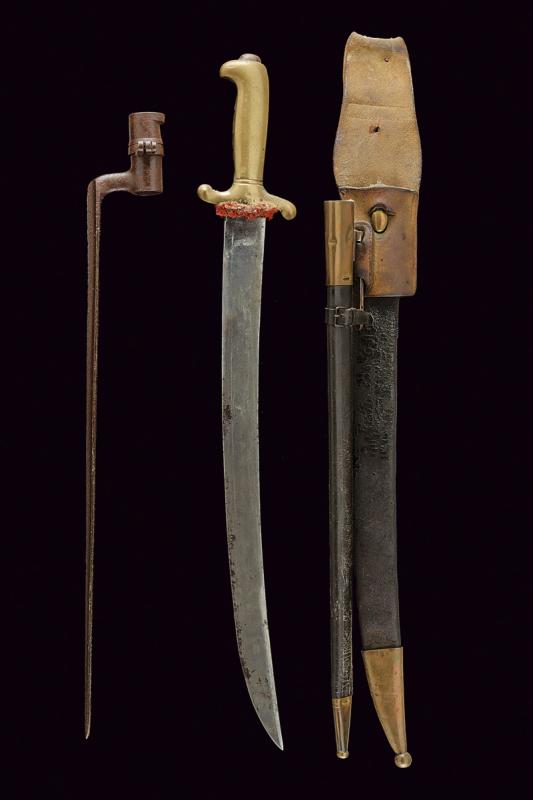 Daga per sottufficiali e truppa di fanteria Mod. 1843 con accessori e baionetta
