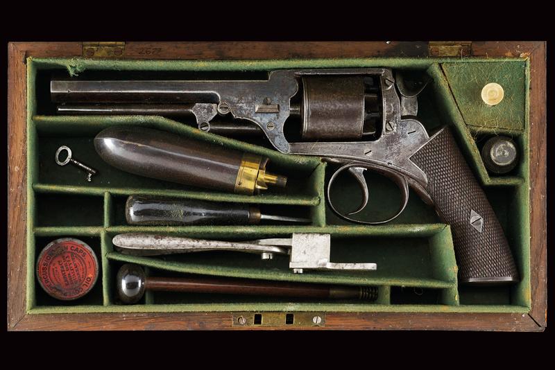 Revolver a luminello sul tipo Tranter di Roberts & Co. in cassetta