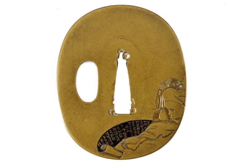 Interessante tsuba firmata Jugakuken Tani Motosada