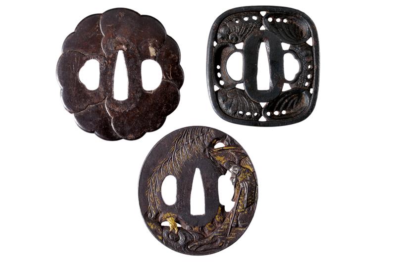 Lotto di tre tsuba