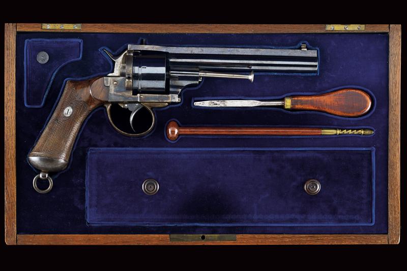 Bel revolver Lefaucheux a spillo sistema Jansen in cassetta