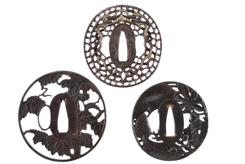 Lotto di tre tsuba