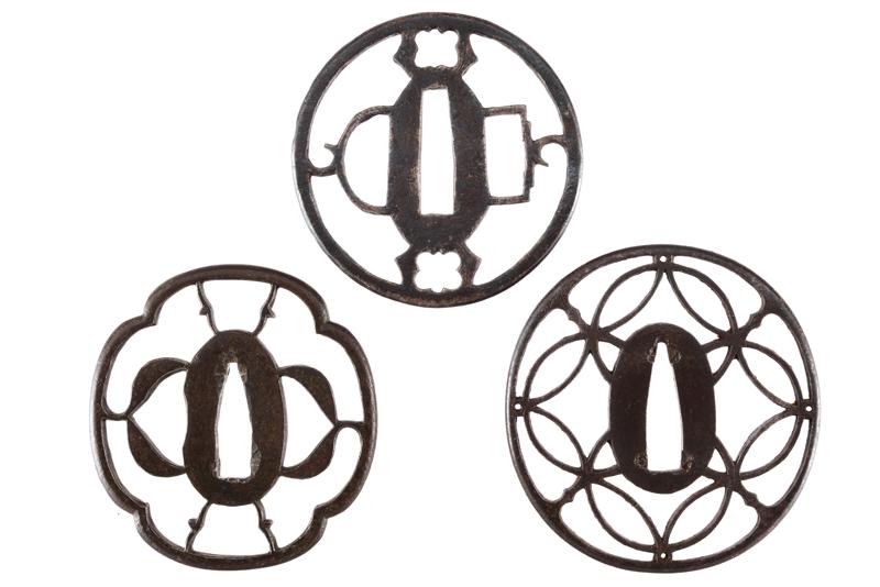 Lotto di tre tsuba