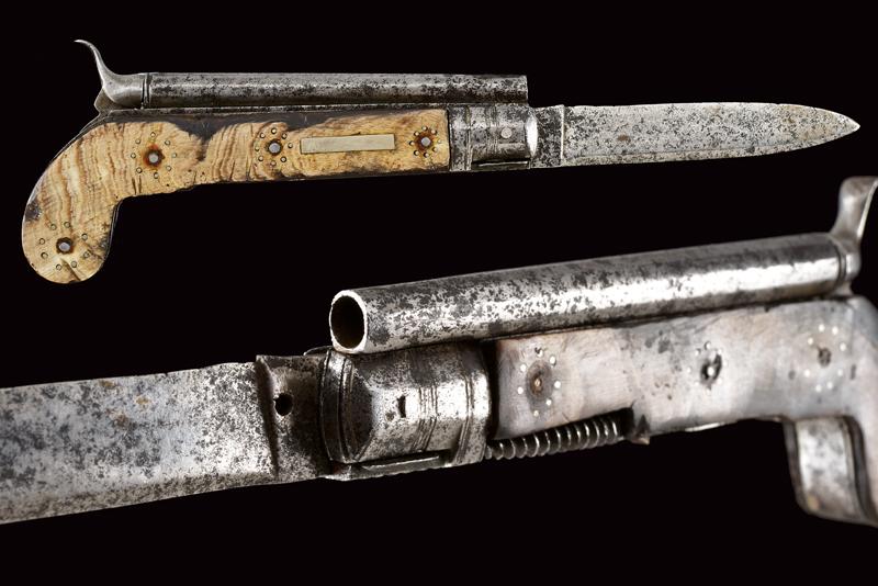 Pistola a luminello con coltello pieghevole