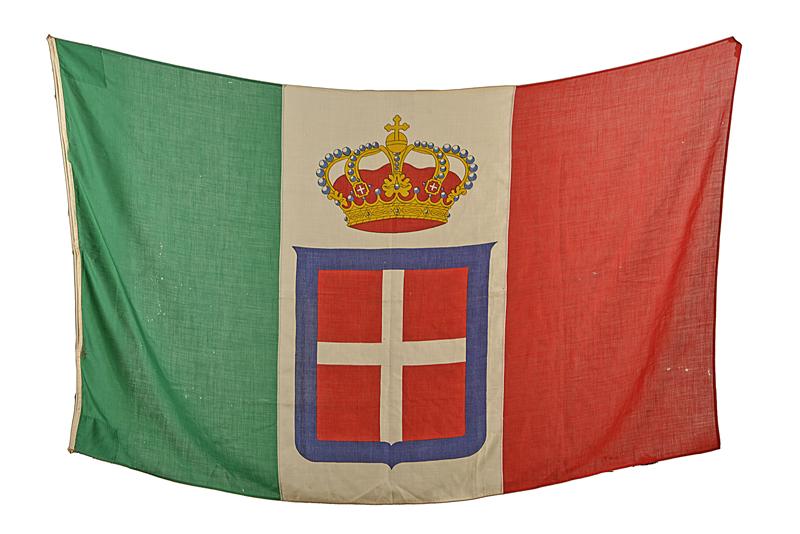 Bandiera Sabauda con corona stampata