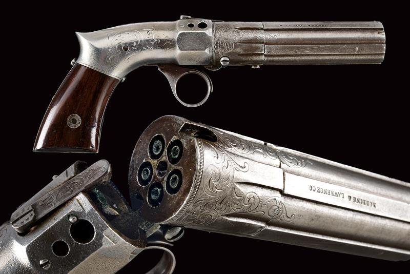 Rarissimo pepperbox revolver a luminello di Robbins & Lawrence