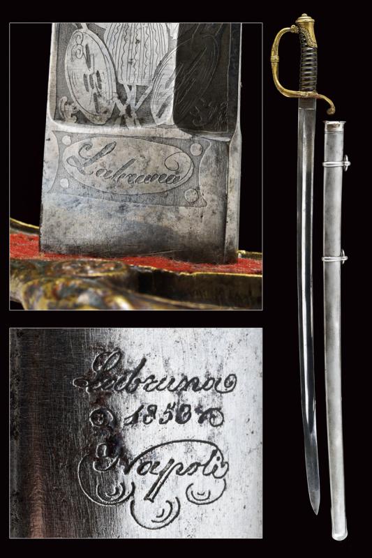 Sciabola da ufficiale d'artiglieria sul modello 1821 francese con lama di Labruna