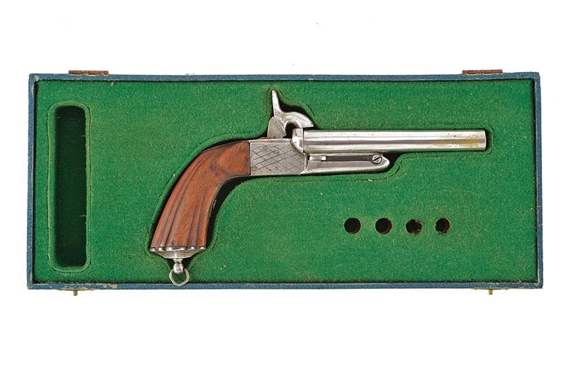 Pistola a spillo a due canne in astuccio