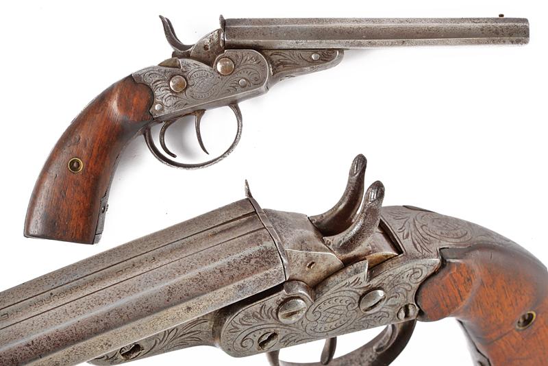 Pistola a retrocarica a due canne