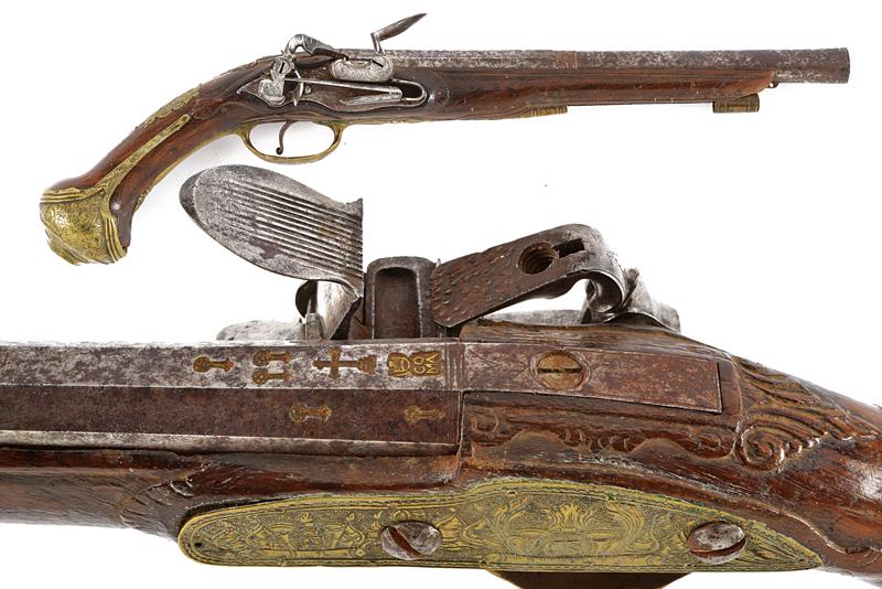 Pistola alla micheletta a pietra focaia