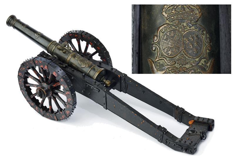Modello di cannone in bronzo con le armi di Elisabetta Farnese, regina consorte di Spagna