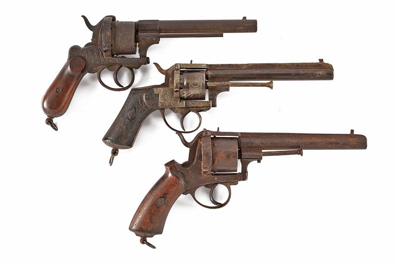 Lotto di tre revolver a spillo
