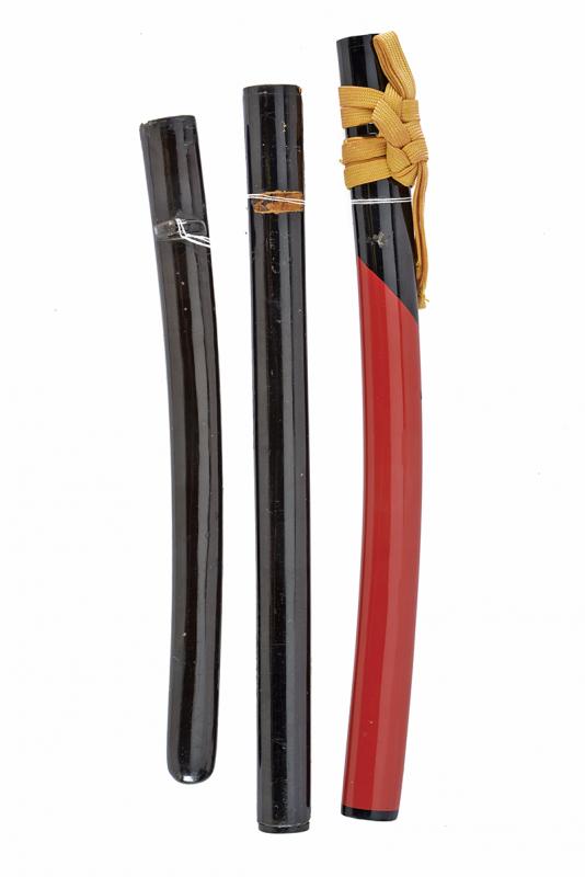 Lotto di tre saya (foderi) per wakizashi