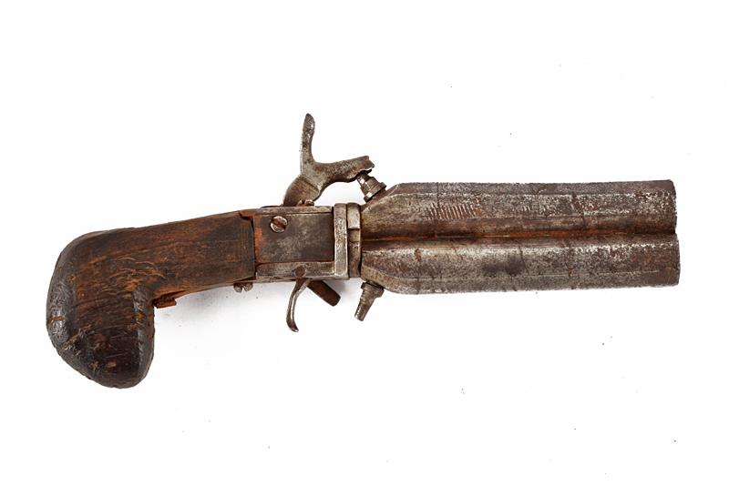 Pistola artigianale a luminello con due canne rotanti