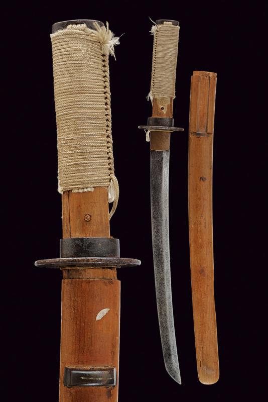 Wakizashi con resti di koshirae