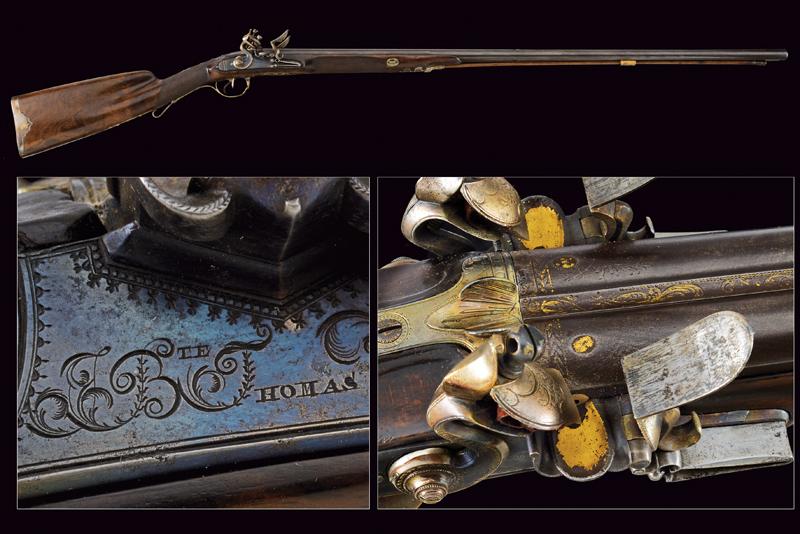 Bellissima doppietta a pietra focaia di J. B. Thomas