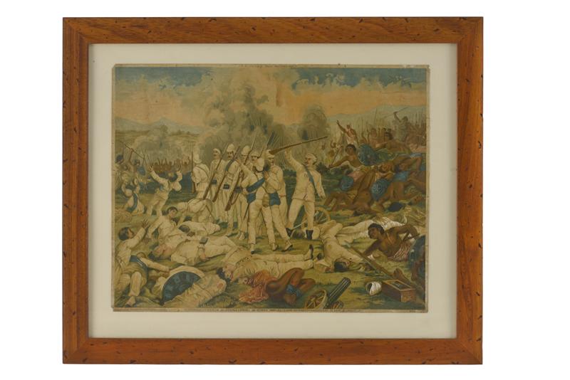 Litografia colorata della battaglia di Dogali