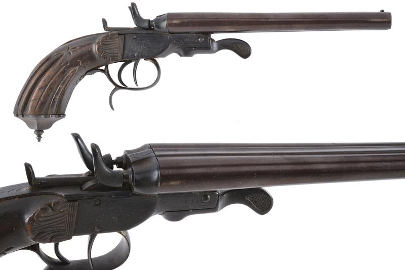 Pistola a retrocarica a due canne