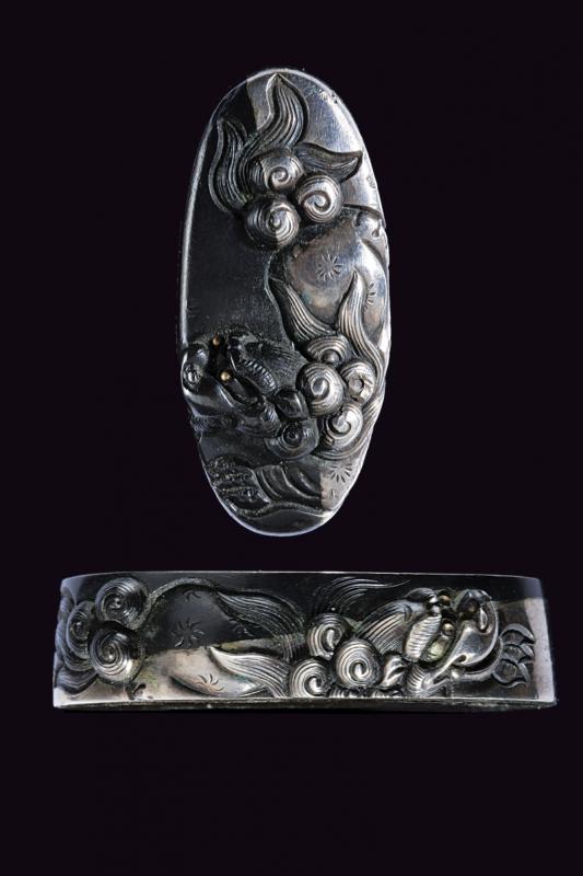 Fuchi-kashira con koma inu