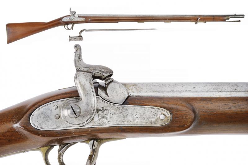 Fucile Lowell a luminello mod. 1842 con baionetta