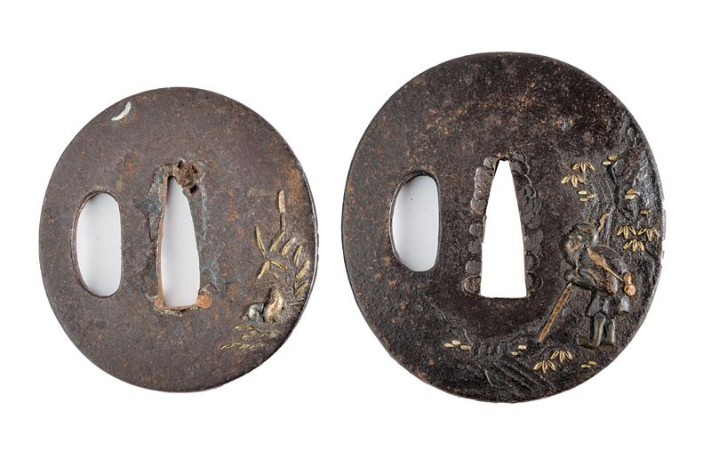 Lotto di due tsuba 