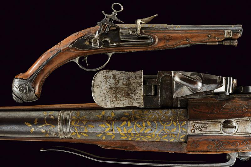 Interessante pistola a pietra focaia alla romana