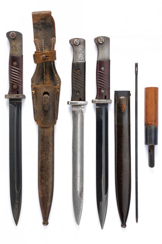 Lotto di tre baionette Mauser mod. 1884/98 terzo tipo