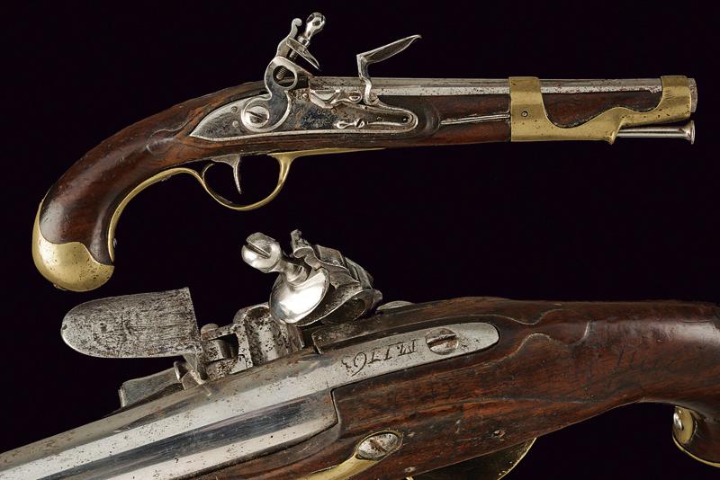 Rara pistola accorciata a pietra focaia da cavalleria Mod. 1763