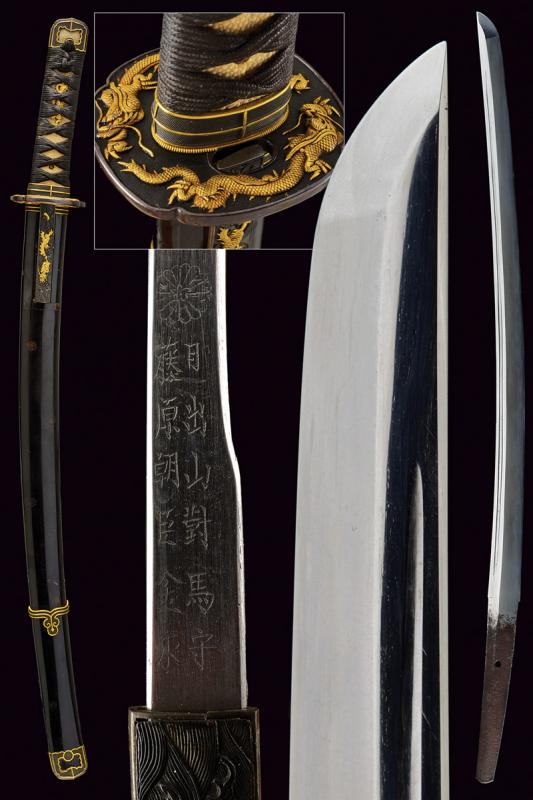 Bellissimo wakizashi in montatura handachi