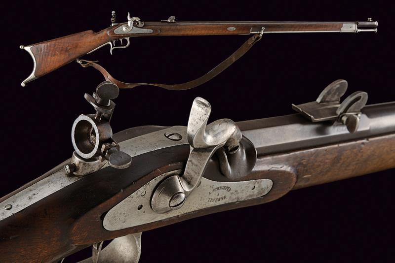 Carabina federale a luminello Mod. 1851 di Schnieper, con diottra