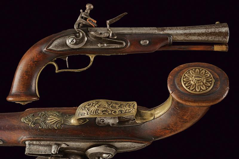 Pistola a tromboncino a pietra focaia firmata Ponsin