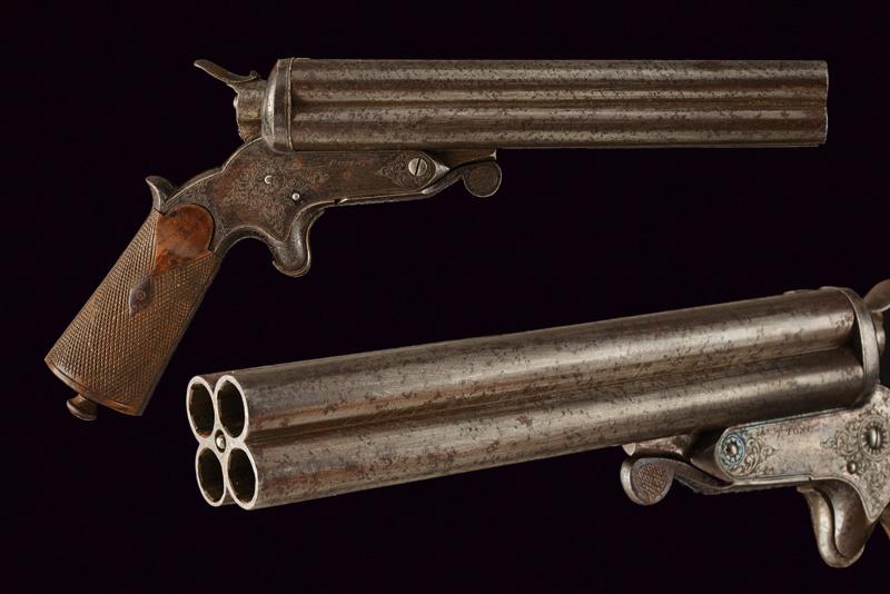 Rara pistola anulare a quattro canne di Toni, sul tipo Sharps