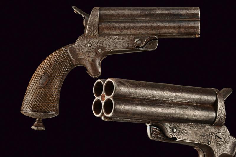 Rara pistola anulare a quattro canne di Toni, sul tipo Sharps