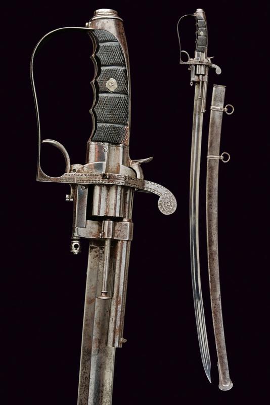 Rarissima sciabola revolver fuori ordinanza da ufficiali, brevettata nel 1864
