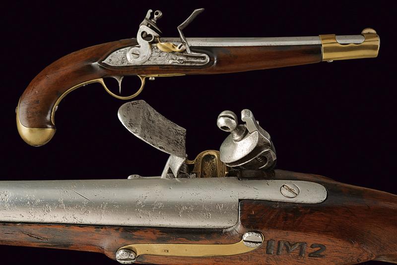 Pistola a pietra focaia da cavalleria mod. 1798 di rara produzione bresciana