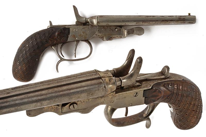 Pistola a retrocarica a due canne