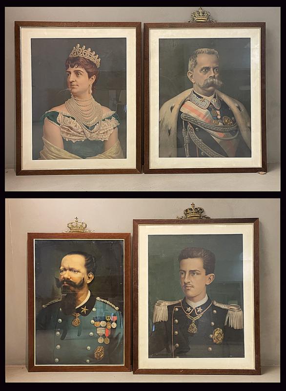 Quattro oleografie della famiglia reale