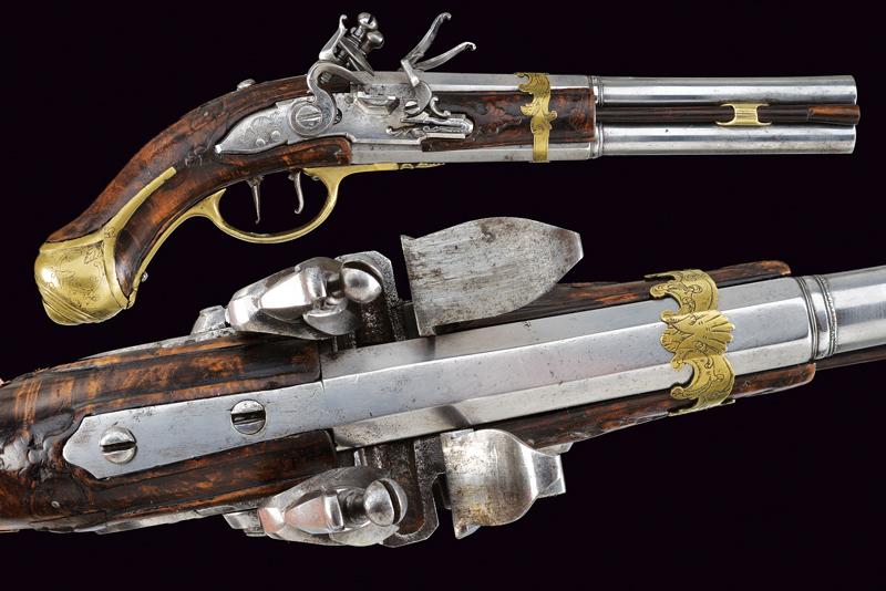 Pistola sovrapposta a pietra focaia