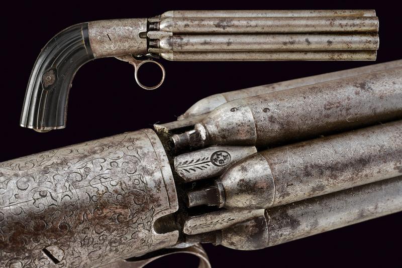 Pepperbox revolver a canne lunghe a luminello