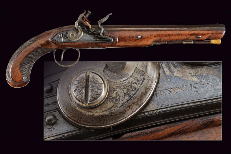 Pistola a pietra focaia firmata Nock
