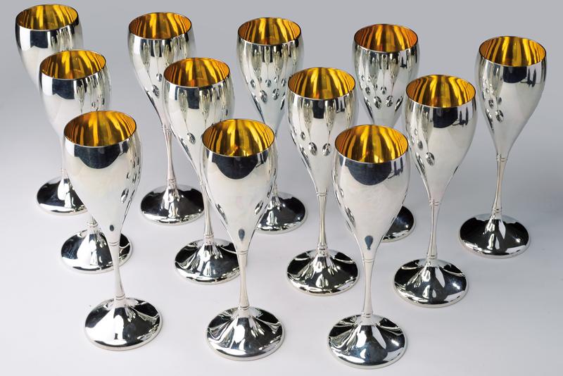 12 flutes in argento