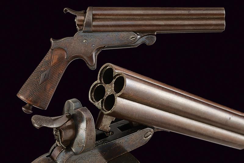 Rara pistola anulare a quattro canne di Toni, sul tipo Sharps