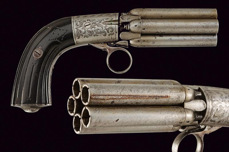 Pepperbox revolver a luminello di Mariette