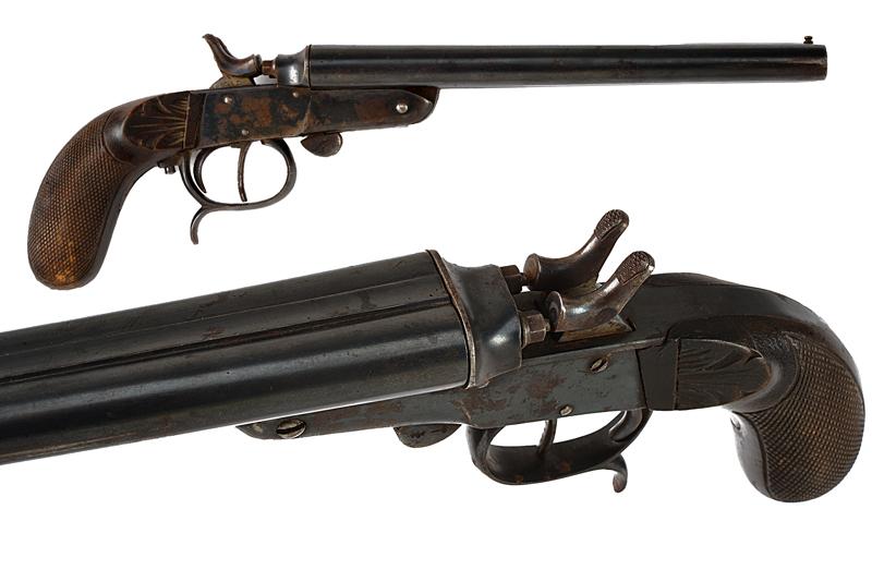 Pistola a retrocarica a due canne