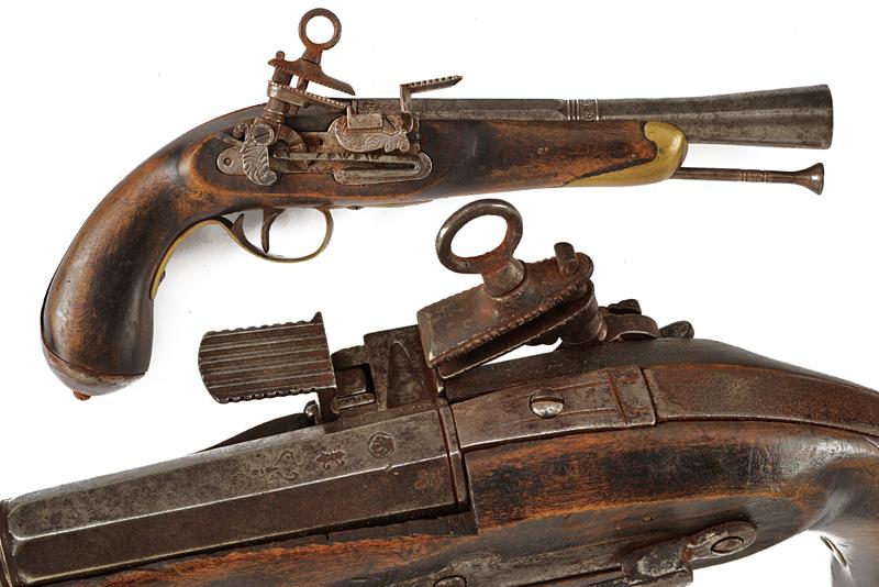 Pistola alla micheletta a pietra focaia