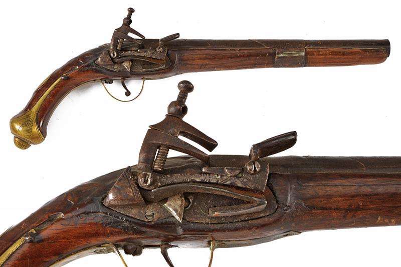 Pistola alla micheletta a pietra focaia